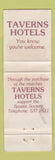Matchbook Cover - Taverns Spastic Society Australia Hotels WEAR