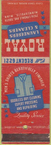 Matchbook Cover - Royal Launderers Cleaners Minneapolis MN CREASE