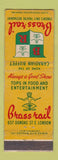 Matchbook Cover - Brass Rail East London ON WEAR