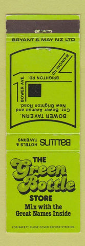 Matchbook Cover - The Green Bottle Store Liquor New Zealand
