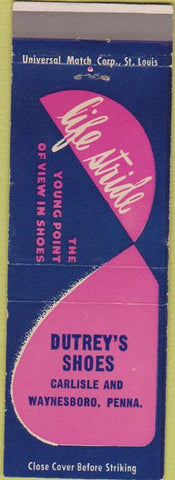 Matchbook Cover - Life Stride Shoes Dutrey's Carlisle Waynesboro PA