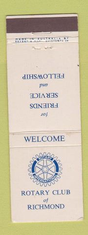 Matchbook Cover - Rotary Club Richmond Australia