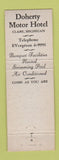 Matchbook Cover - Doherty Motor Hotel Clare MI