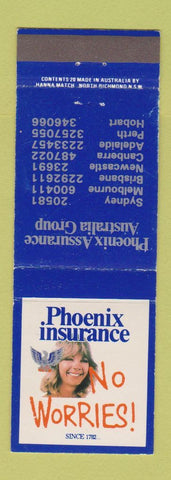 Matchbook Cover - Phoenix Insurance Sydney Melbourne Brisbane Australia
