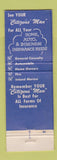 Matchbook Cover - Karn Fielhauer Insurance Citzens Man Lincoln Park MI
