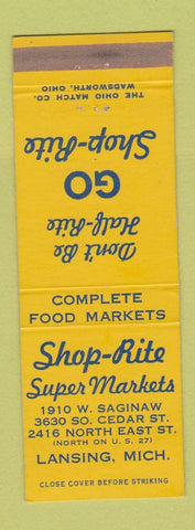 Matchbook Cover - Shop Rite Grocery Lansing MI