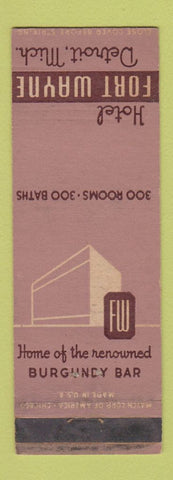 Matchbook Cover - Hotel Fort Wayne Detroit MI WEAR
