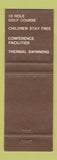 Matchbook Cover - Geyserland Motor Hotel Whaka New Zealand
