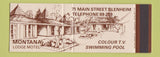 Matchbook Cover - Montana Lodge Motel Blenheim New Zealand SAMPLE
