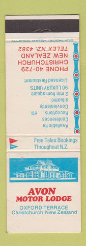 Matchbook Cover - Avon Motor Lodge Christchurch New Zealand