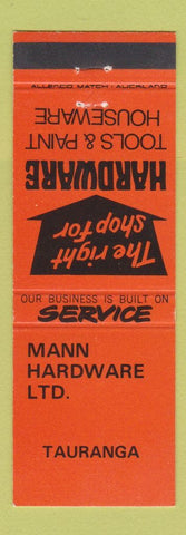 Matchbook Cover - Mann Hardware Tauranga New Zealand