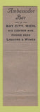Matchbook Cover - Ambassador Bar Bay City MI