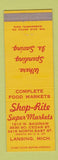 Matchbook Cover - Shop Rite Super Markets Lansing MI