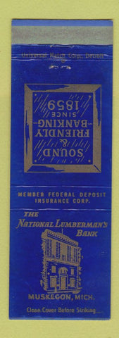 Matchbook Cover - National Lumberman's Bank Muskegon MI BLUE