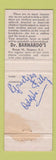 Matchbook Cover - Barnardo's London UK Children's Hospital WEAR