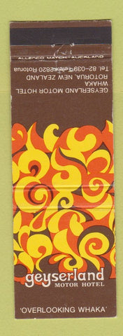 Matchbook Cover - Geyserland Motor Hotel Whaka New Zealand