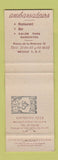 Matchbook Cover - Ambassadeurs Mexico DF