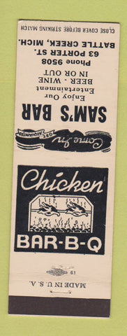 Matchbook Cover - Sam's Bar Battle Creek MI