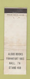 Matchbook Cover - Aldus Books Frankfurt 1963 WEAR