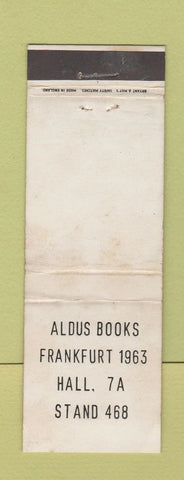 Matchbook Cover - Aldus Books Frankfurt 1963 WEAR