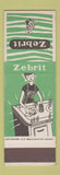 Matchbook Cover - Zebrit Cleaning Polish? Belgium SAMPLE