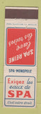 Matchbook Cover - Spa Beverage Drink Belgium