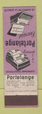 Matchbook Cover - Portelange Adding Machine Typewriter Brussels Belgium
