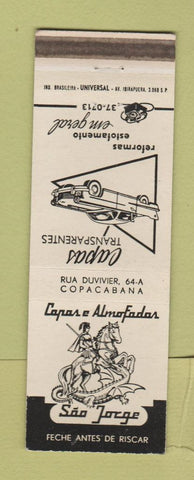 Matchbook Cover - Copas e Almofadas Sao Jorge Copacabana Brazil