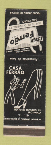 Matchbook Cover - Casa Ferrao Lapa Sao Paulo Brazil girlie