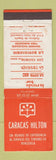 Matchbook Cover - Hilton Hotel Caracas Venezuela WEAR