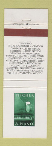 Matchbook Cover - Pitcher & Piano CHAIN UK