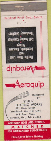 Matchbook Cover - Aeroquip Stultz Electric Works Portland Westbrook ME