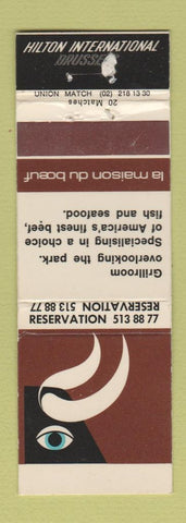 Matchbook Cover - La Maison Du Boeuf Hilton Hotel Brussels Belgium WEAR