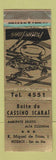 Matchbook Cover - Boite do Cassino Icarl Niteroi Brazil WORN