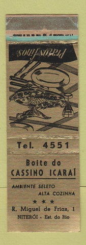 Matchbook Cover - Boite do Cassino Icarl Niteroi Brazil WORN