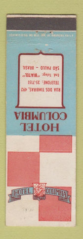 Matchbook Cover - Hotel Columbia Sao Paulo Brazil