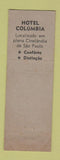 Matchbook Cover - Hotel Columbia Sao Paulo Brazil