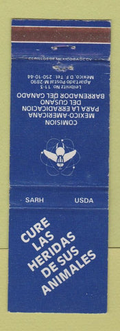 Matchbook Cover - Commission to Eradicate Cattle Borer worms Mexico