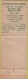 Matchbook Cover - Standard Iron Works San Diego CA CREASE