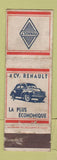 Matchbook Cover - Renault Cars Belgium WORN