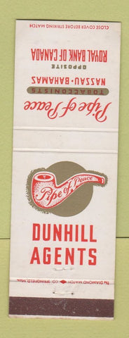 Matchbook Cover - Pipe of Peace Tobacco Nassau Bahamas Dunhill