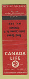 Matchbook Cover - Canada Life Insurance Fred Green Toronto ON WEAR