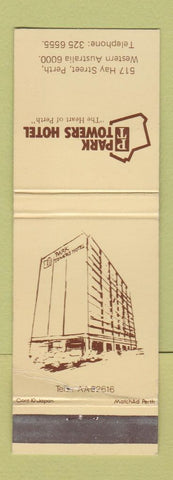 Matchbook Cover - Park Towers Hotel Perth Australia