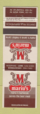 Matchbook Cover - Mariu's BBQ