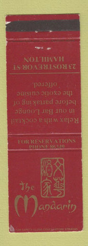 Matchbook Cover - The Mandarin Hamilton New Zealand