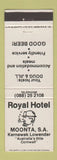 Matchbook Cover - Royal Hotel Moonta Australia Kernewek Lowender