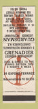 Matchbook Cover - Grenadier Restaurant Guardsman Christchurch New Zealand