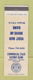 Matchbook Cover - Commercial State Savings Bank Trufant Greenville MI