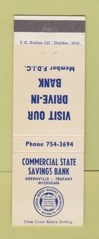 Matchbook Cover - Commercial State Savings Bank Trufant Greenville MI