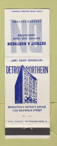 Matchbook Cover - Detroit and Norther Savings Loan MI
